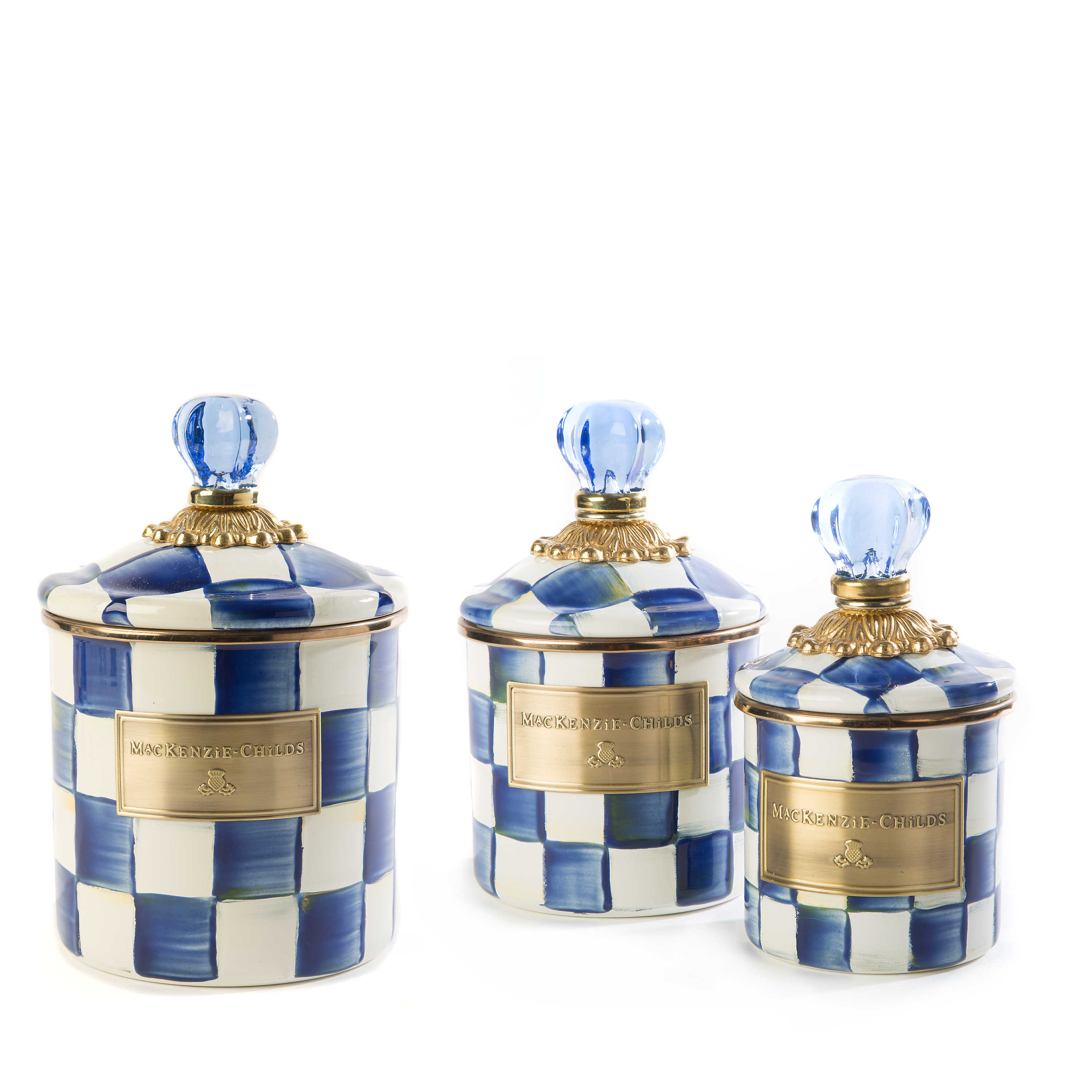Royal Check Little Canisters, Set of 3 mackenzie-childs Panama 0