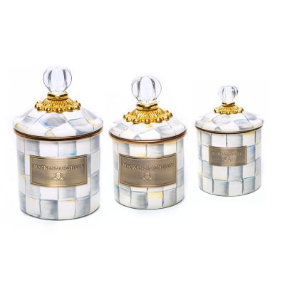 MacKenzie-Childs | Sterling Check Little Canisters, Set of 3