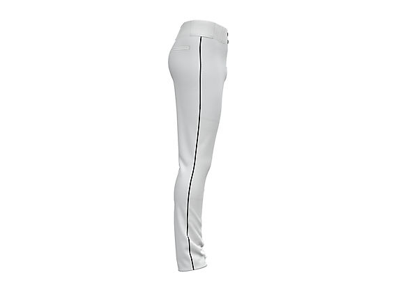 Youth Adversary 2.0 Tapered Piped Pant, White with Black