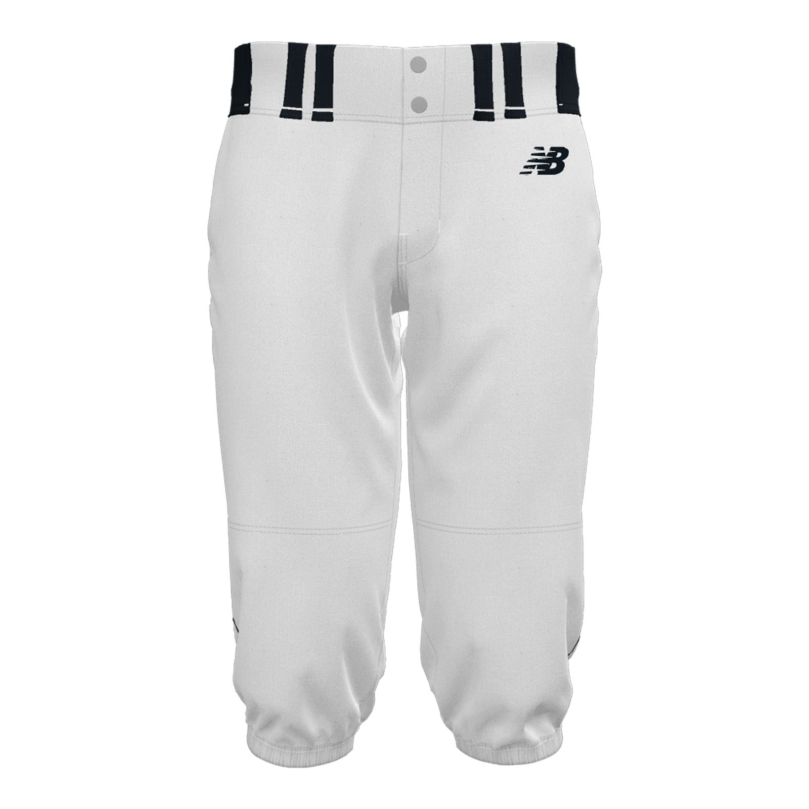 Adult Short Pant (Knickers) White Team Baseball Pants - Action