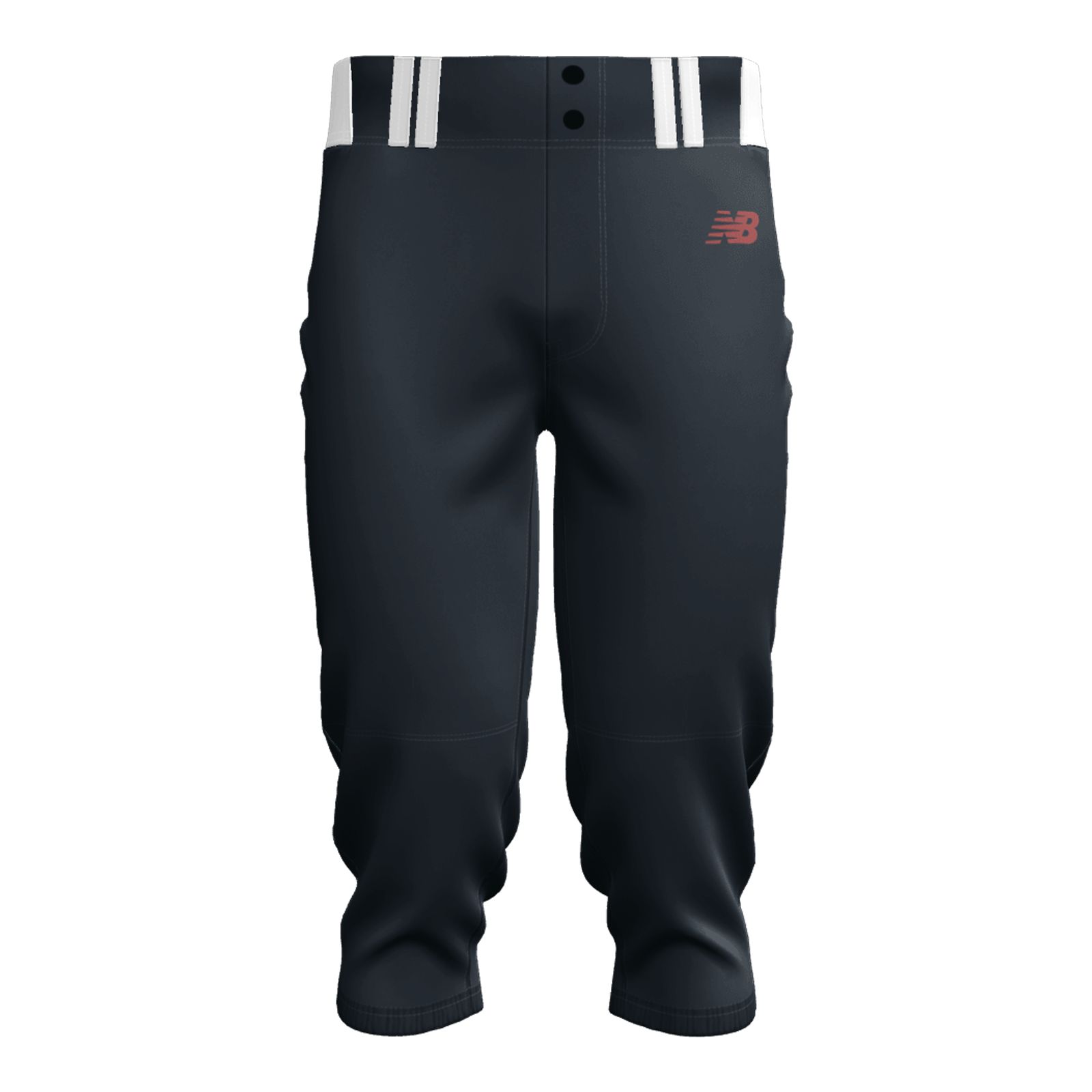 CA Stock Baseball Pants - Black with Red Piping and Belt Loops