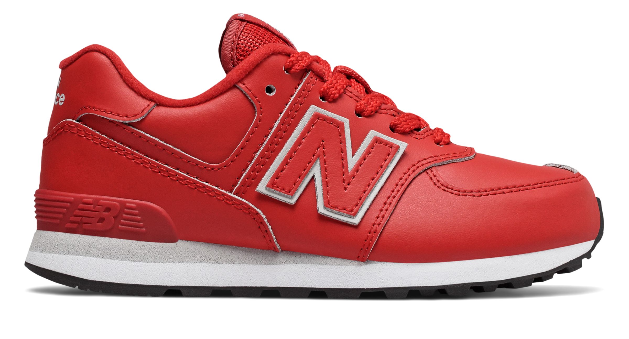 New Balance Kid's 574 Big Kids Male Shoes Red with Grey | eBay