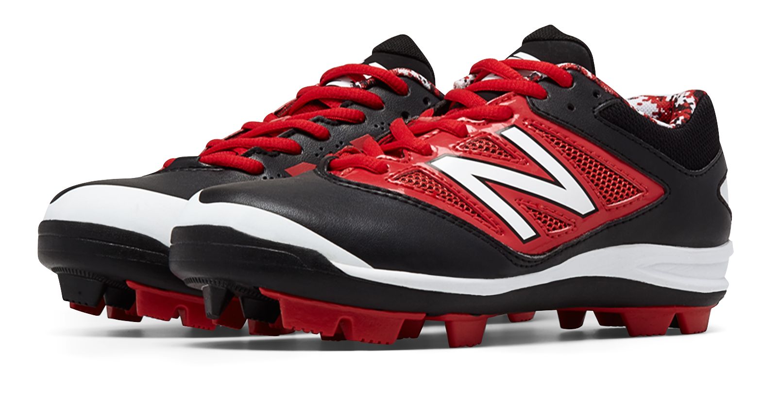 new balance red and black baseball cleats