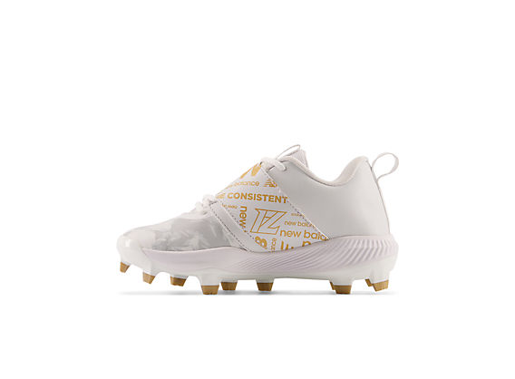 Youth Lindor Cleat, White with Gold