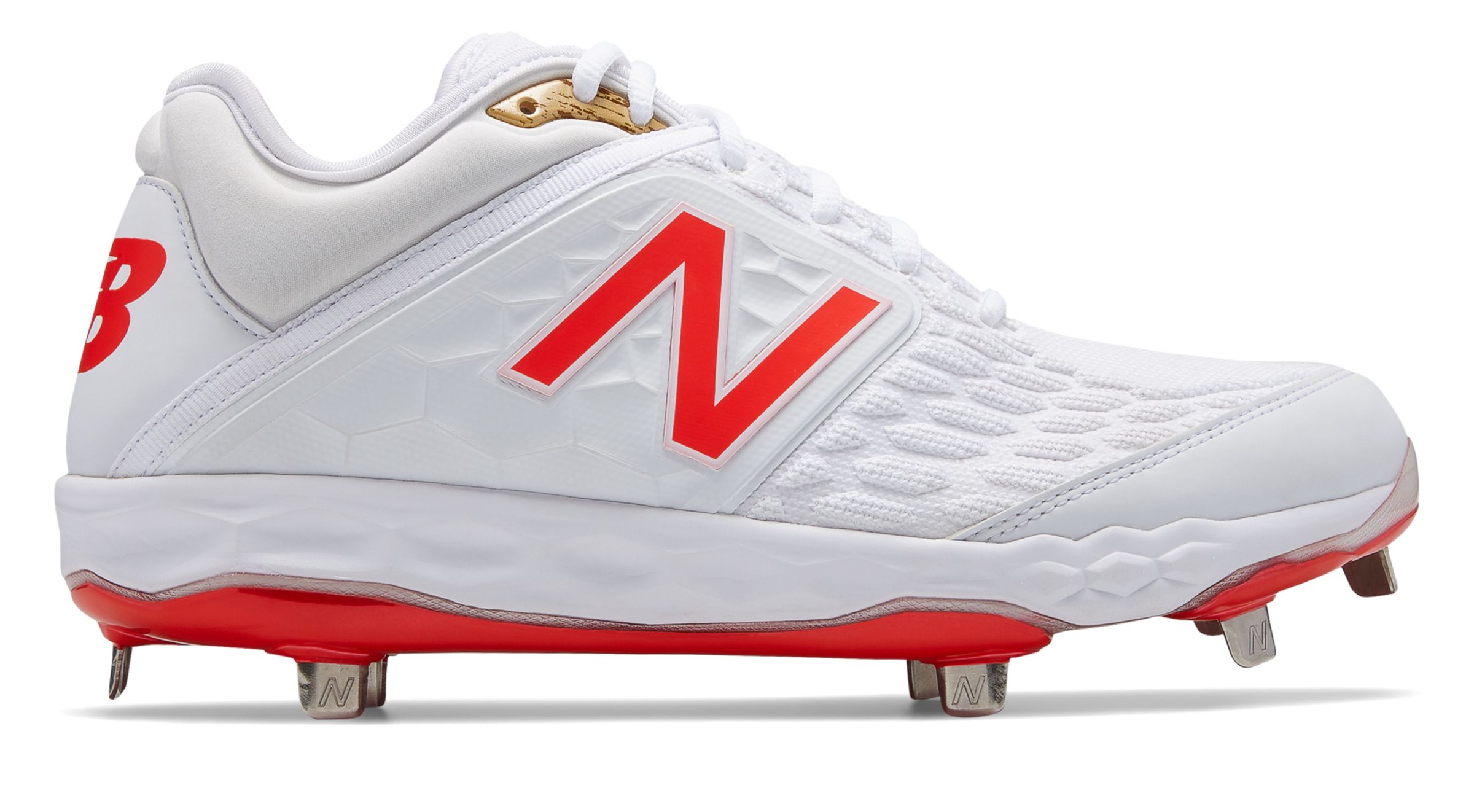 new balance metal cleats red