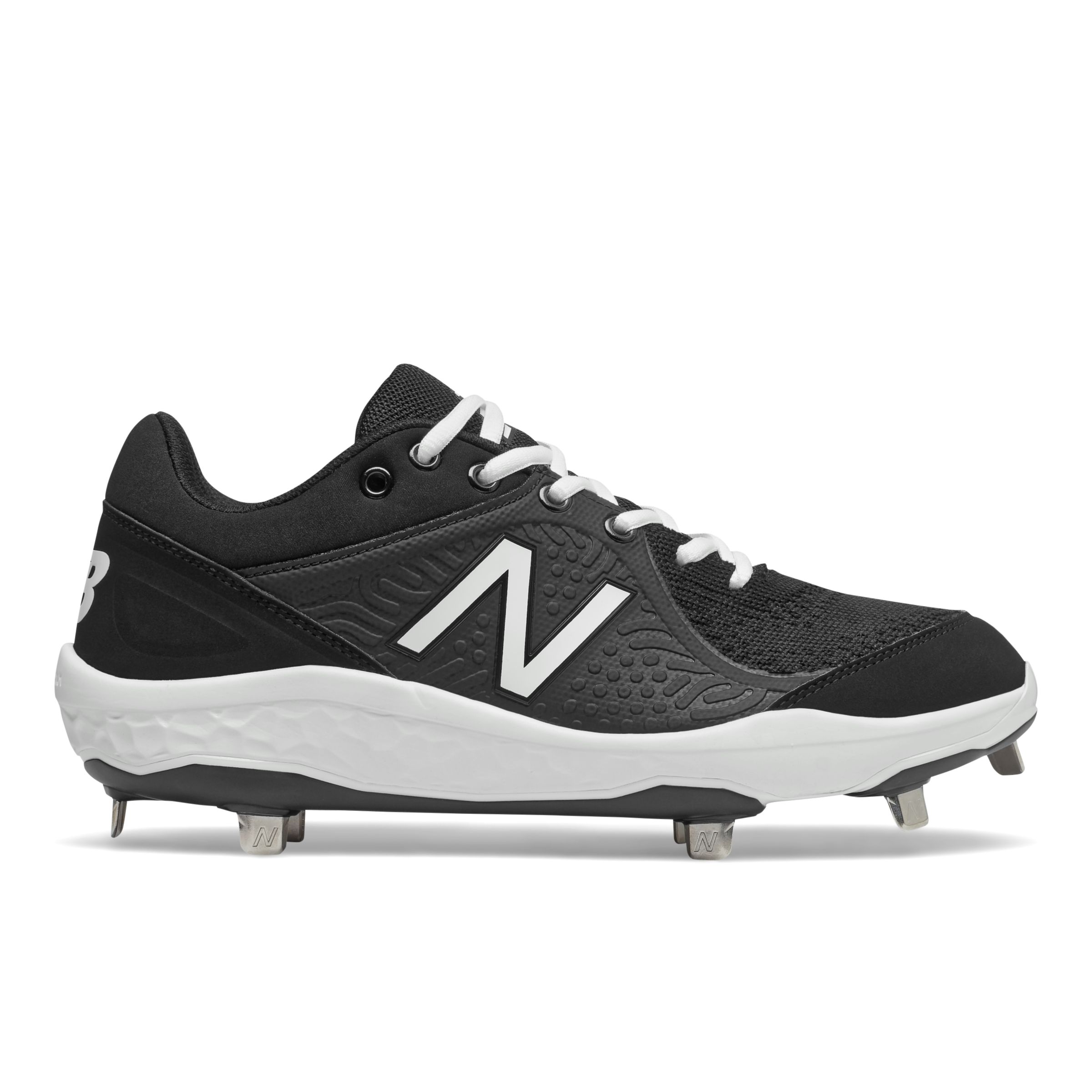 Low-Cut Fresh Foam 3000v5 Metal Cleat, Black with White