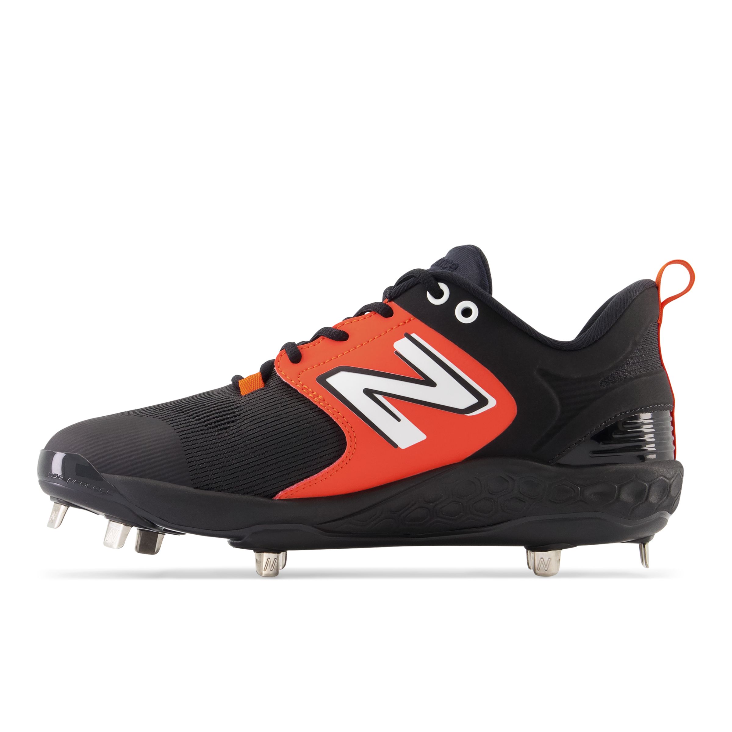 Orange and black metal baseball clearance cleats