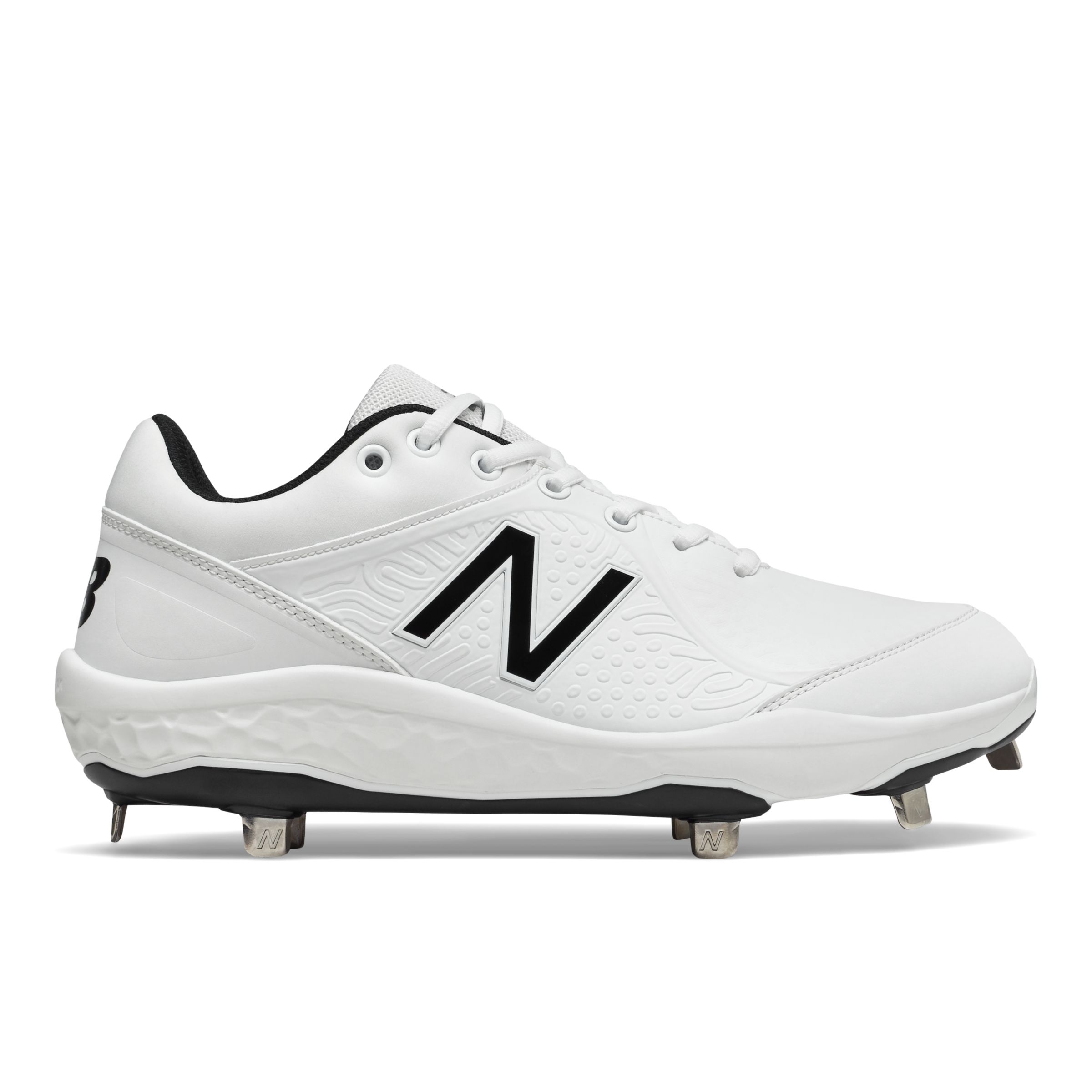 Low-Cut Fresh Foam 3000v5 Metal Cleat, White with White