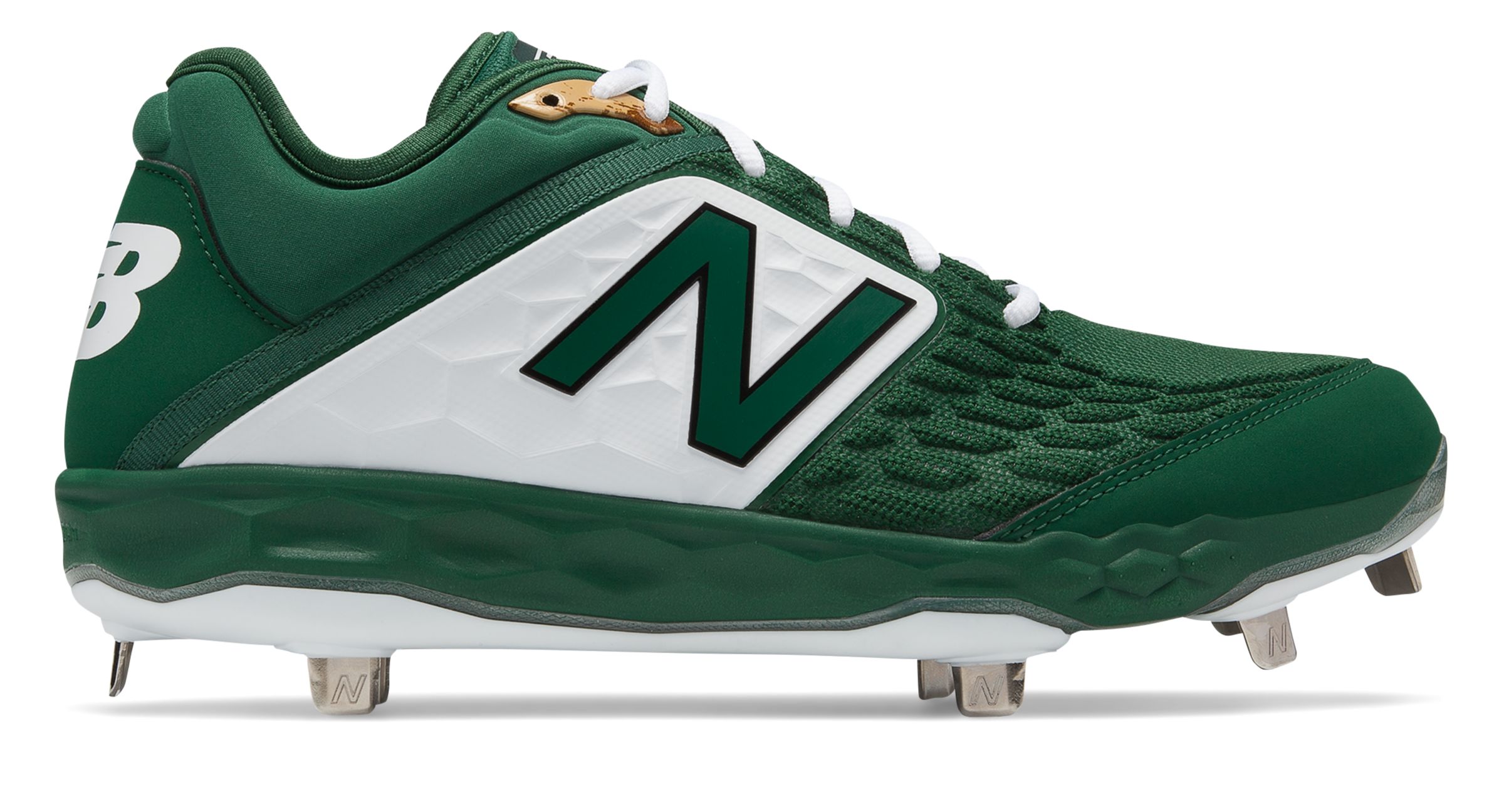 new balance green and white baseball cleats