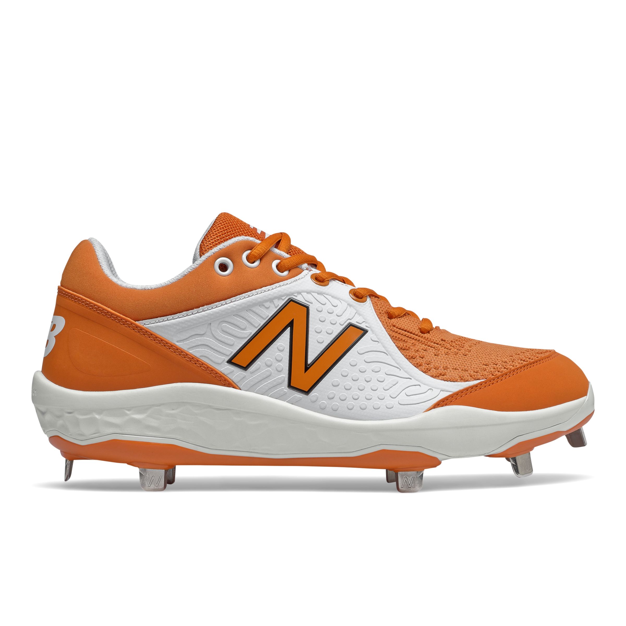 Low-Cut Fresh Foam 3000v5 Metal Cleat, Orange with White