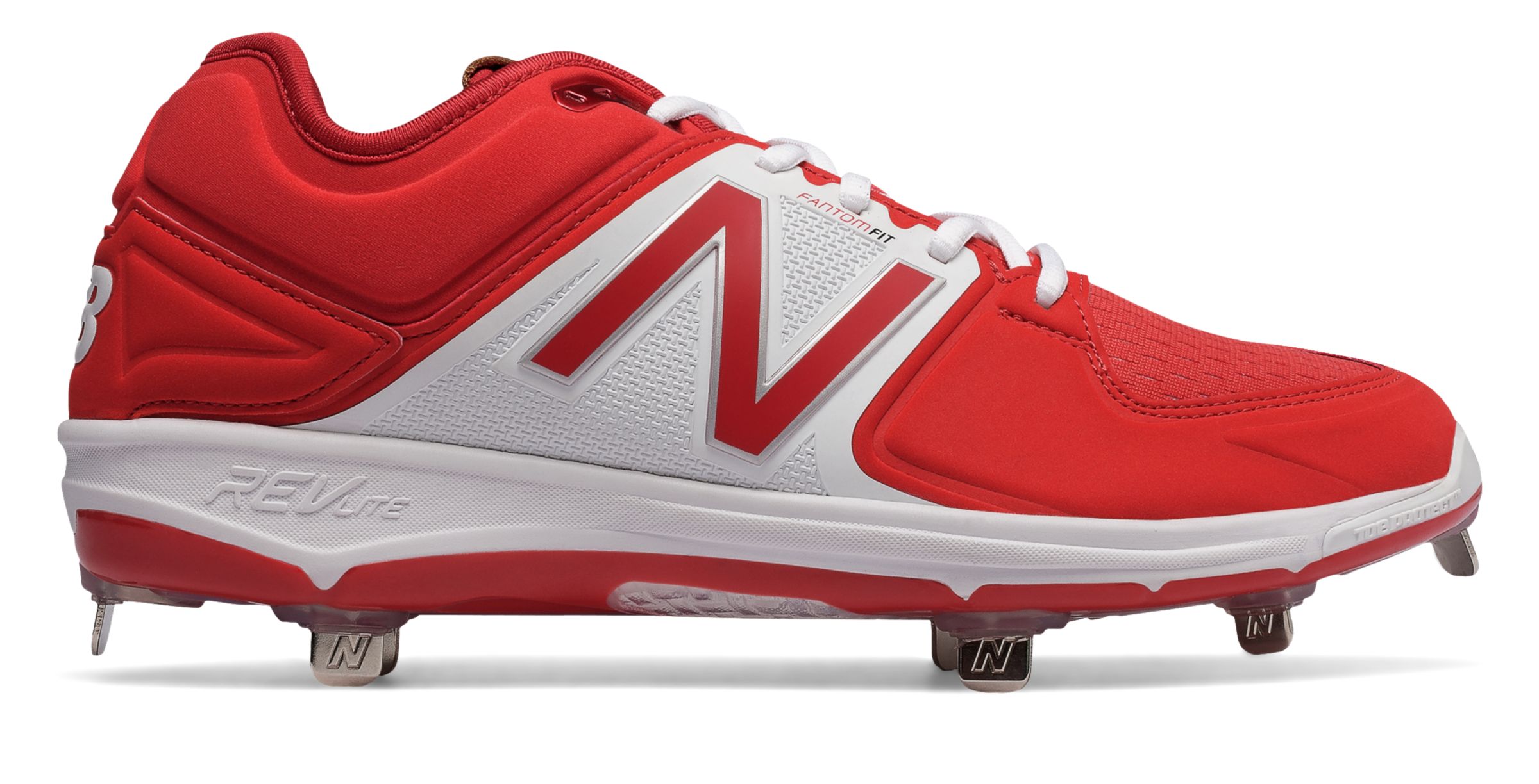 new balance red and black baseball cleats