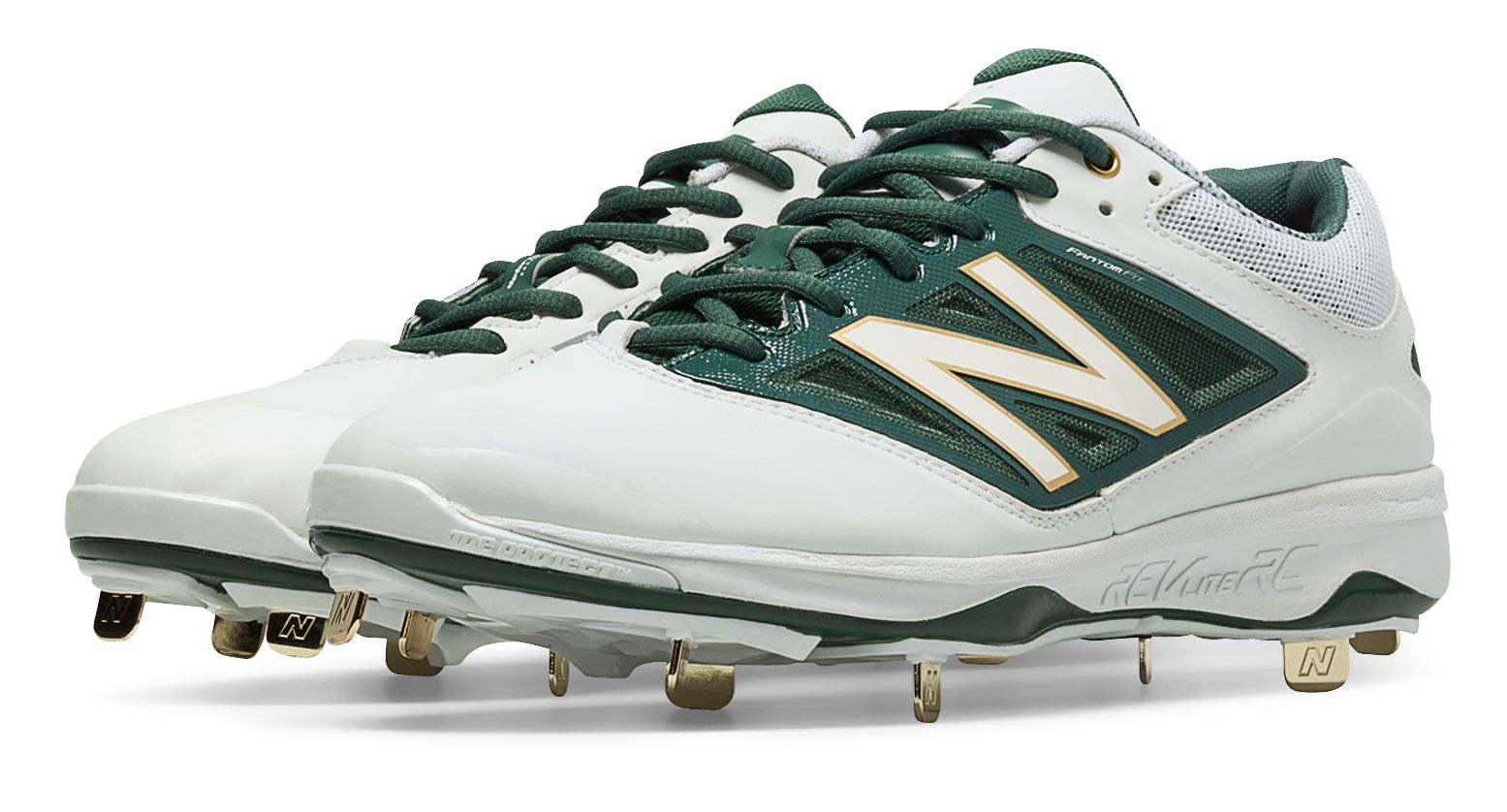 new balance green and white baseball cleats