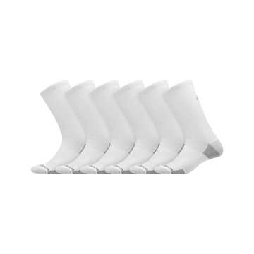 Cushioned Crew Socks 6 Pack, White