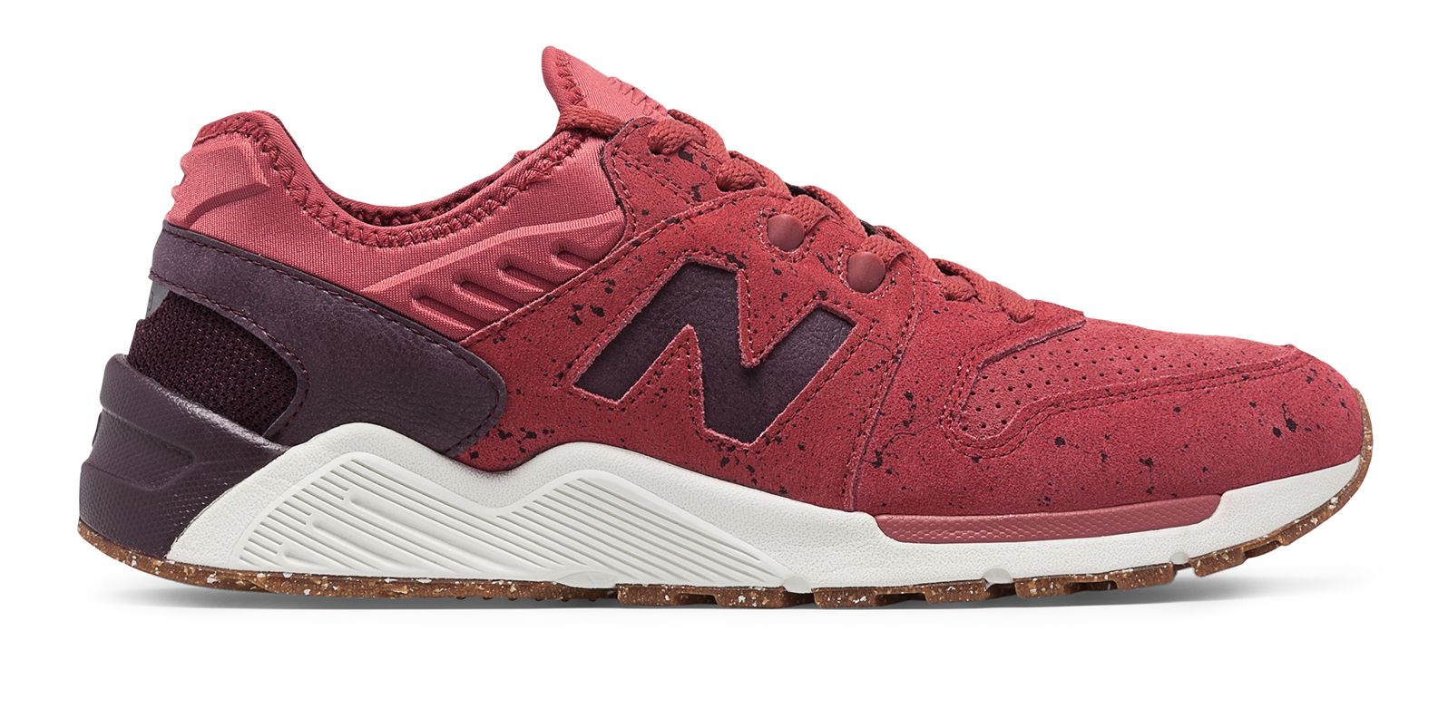 new balance 009 speckle suede red