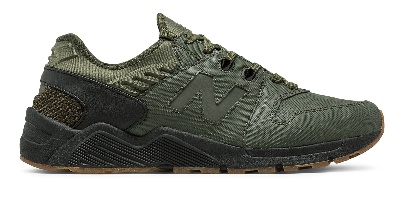 new balance 009 dark green neoprene runner