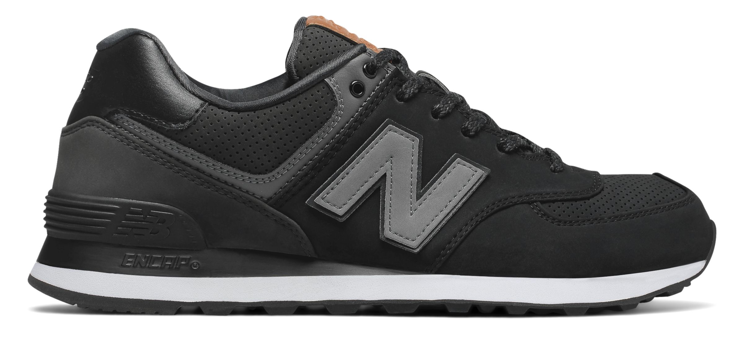 New Balance Men's 574 Shoes Black with 