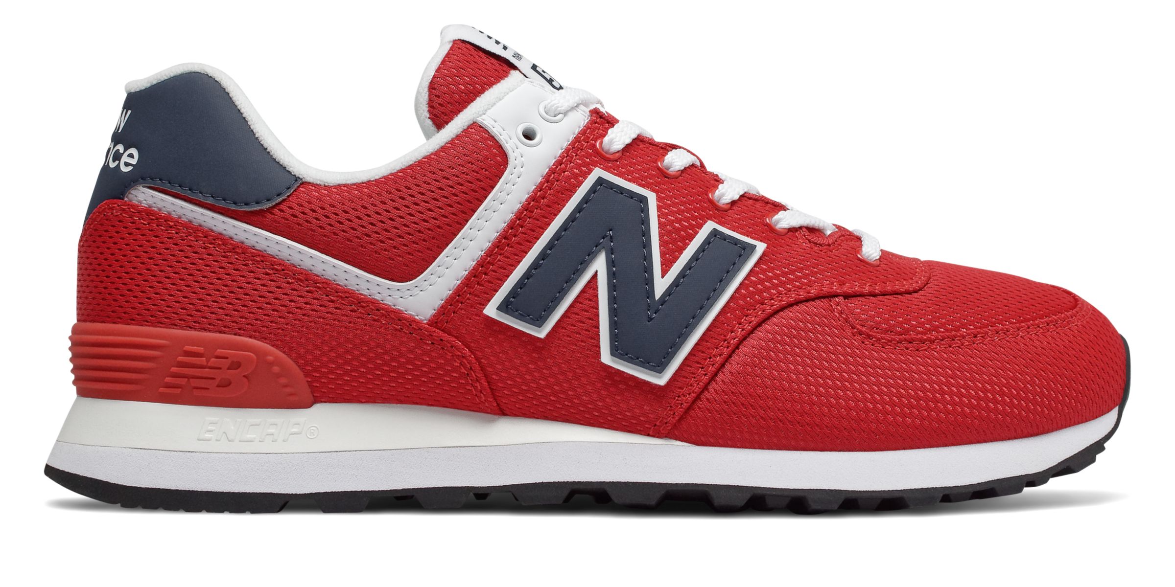 new balance 574 navy red