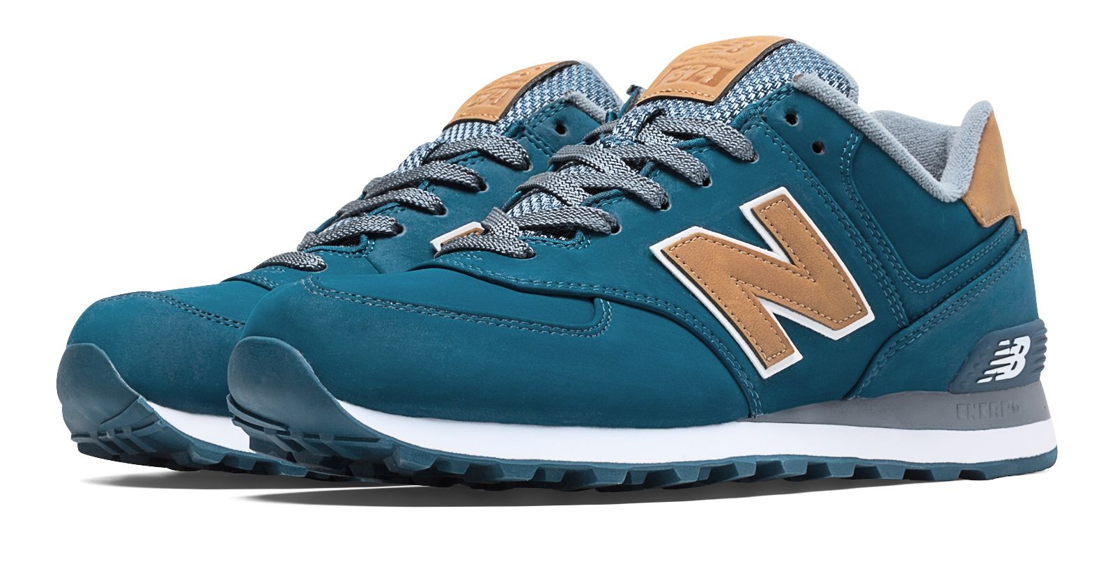 new balance men's 574 lux leather trainers