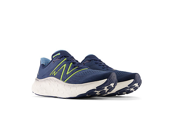 Men's Fresh Foam X More v4, Navy with Yellow & Blue
