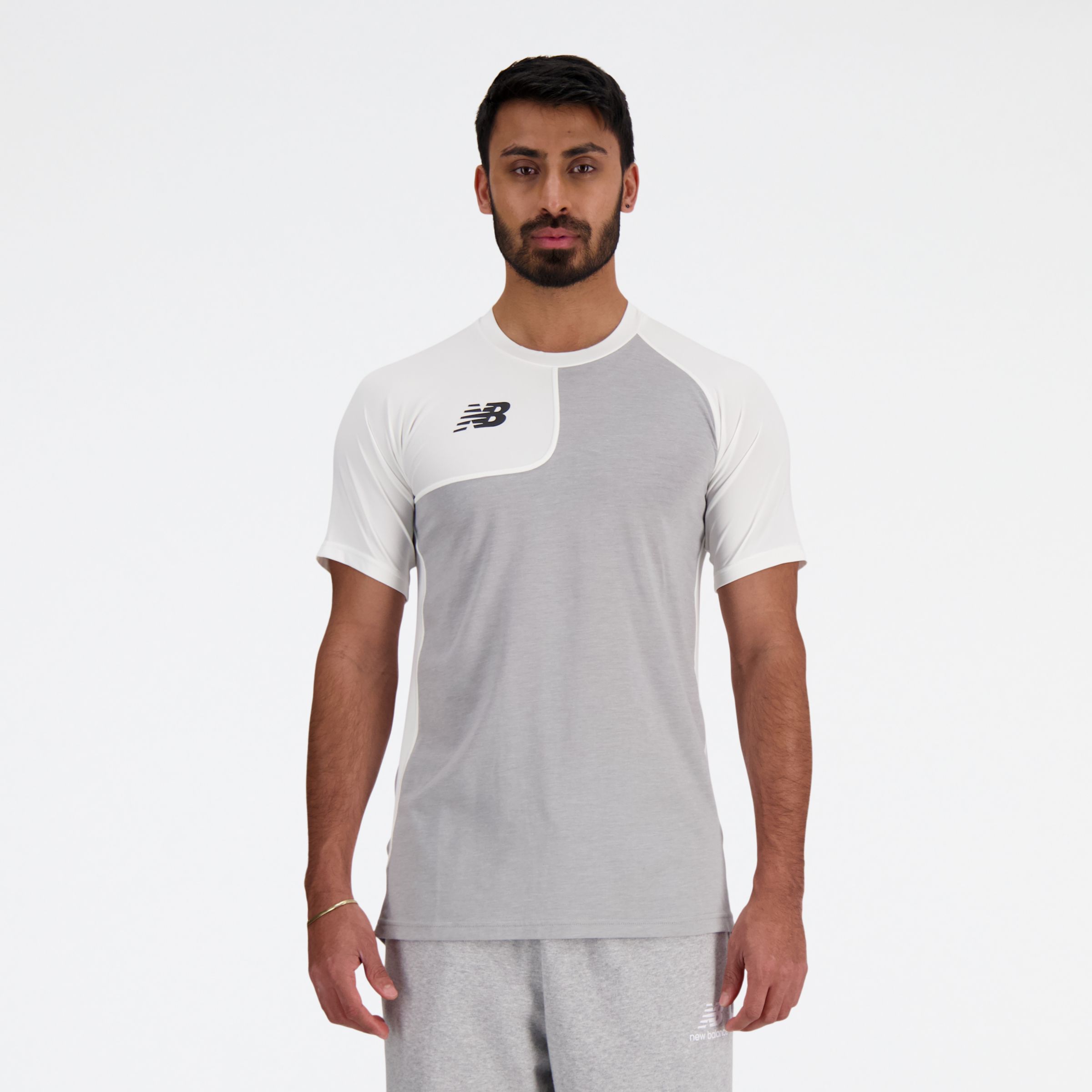 New balance asym store baseball shirt