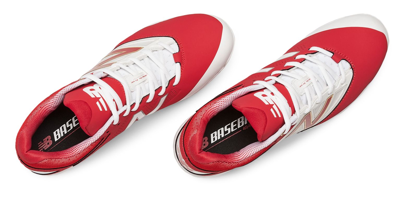 Low-Cut 4040v3 TPU Molded Cleat, Red with White image number 1
