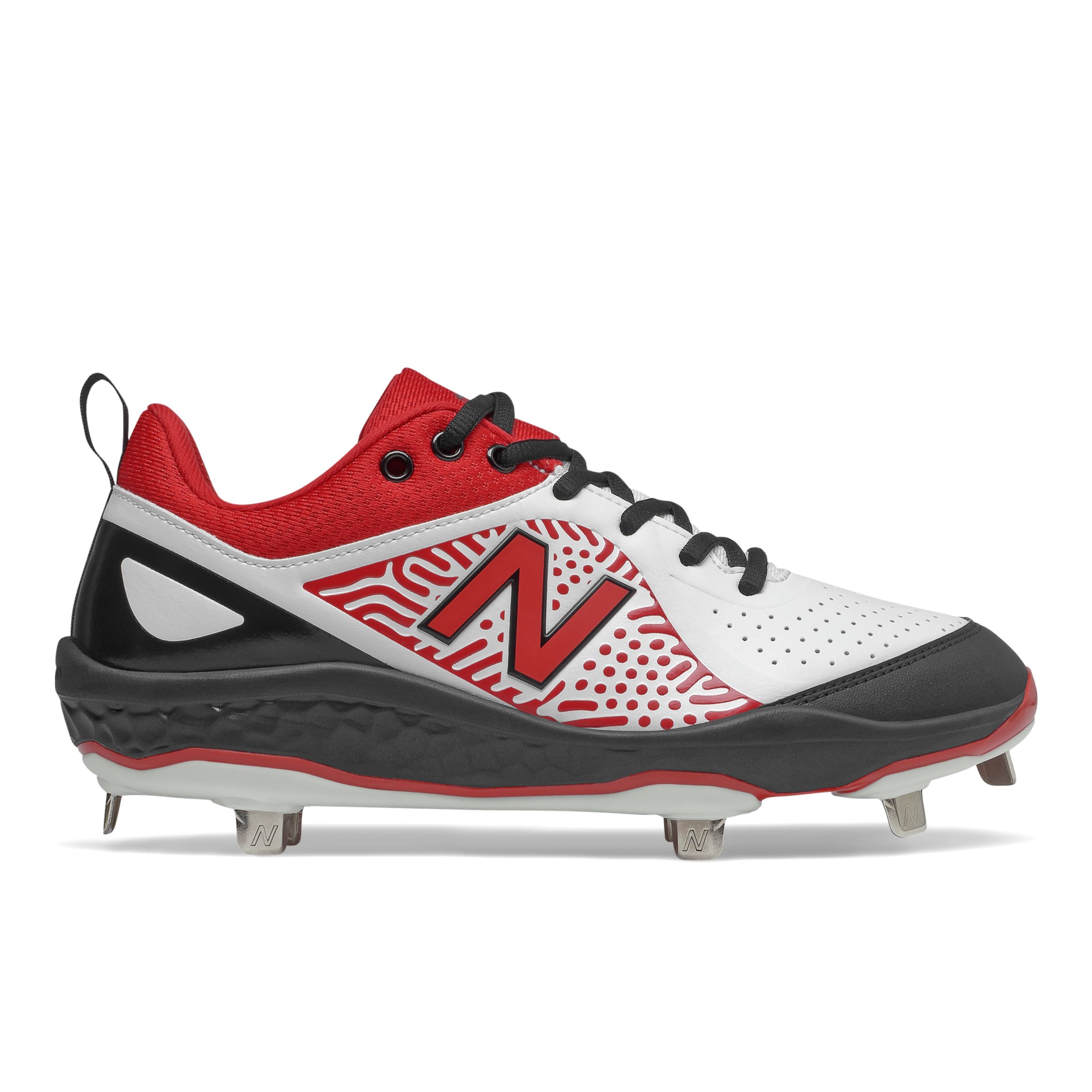 New balance red metal on sale cleats