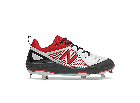 Low-Cut Velo v2 Metal Cleat , Red with White & Black