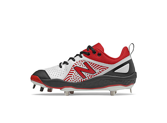 Low-Cut Velo v2 Metal Cleat , Red with White & Black