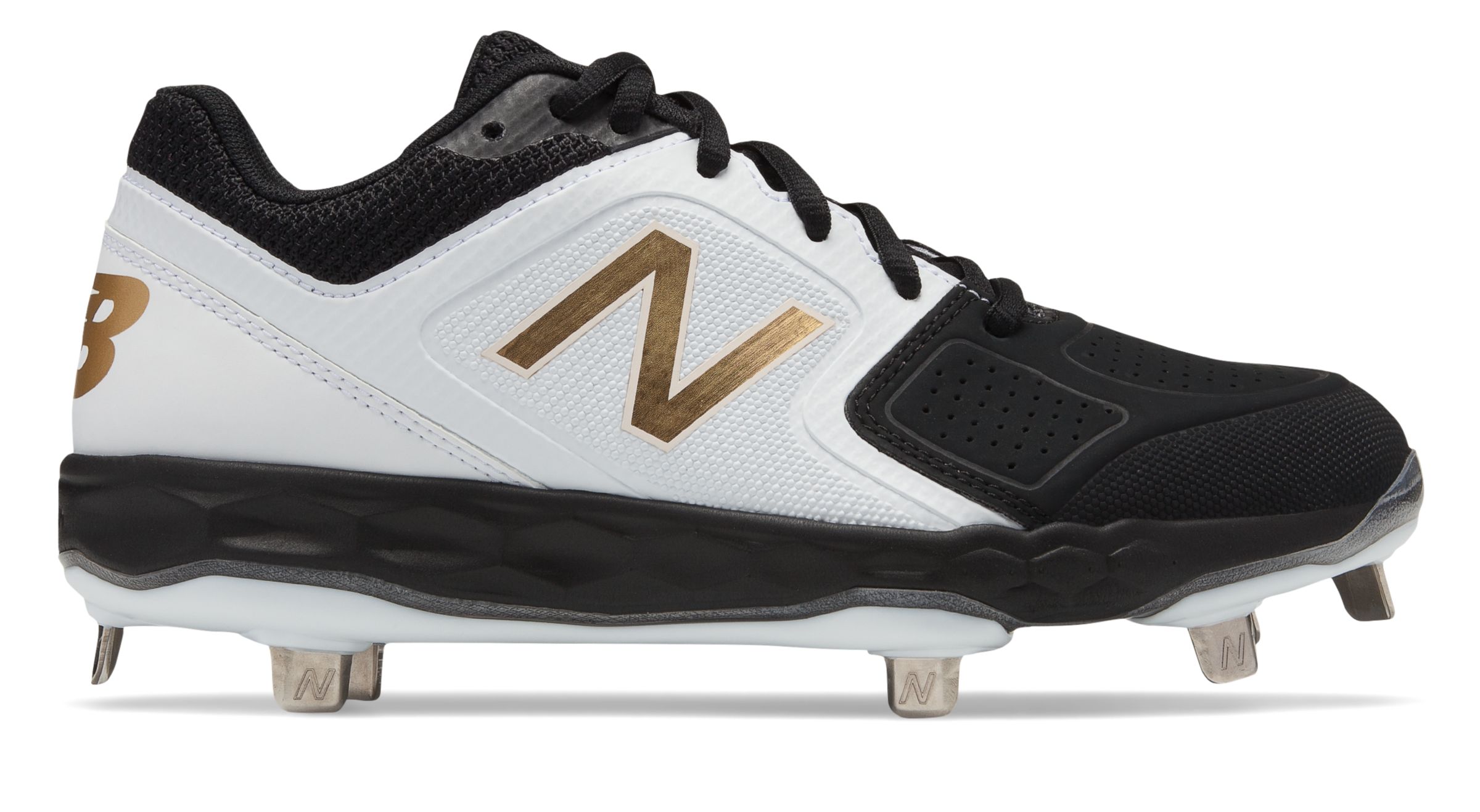 white gold new balance cleats