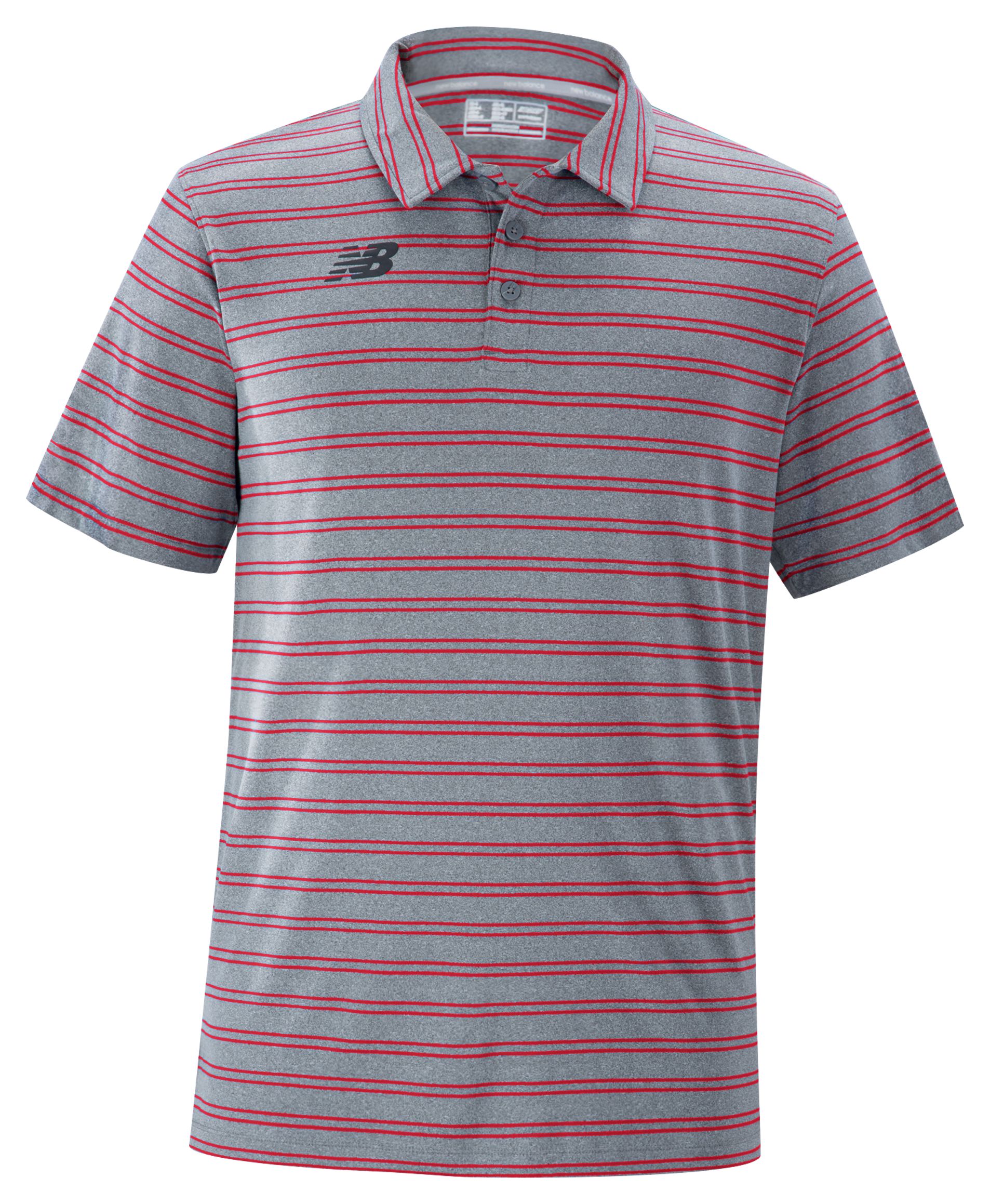 Navy Blue Classic Striped Polyester Performance Polo Shirt Custom