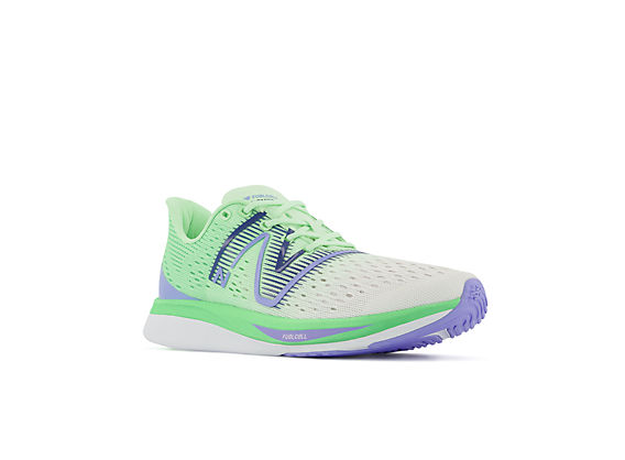 Women's FuelCell SuperComp Pacer, White with Spring Green