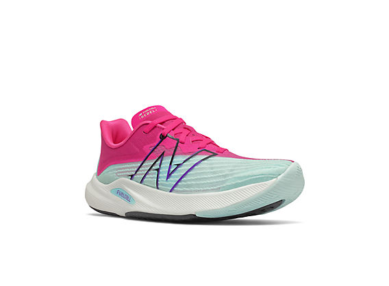 Women's FuelCell Rebel v2, Light Blue with Pink Glo