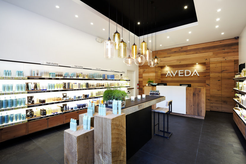 Retail Modern Lighting Spotted In Aveda, Retail Pendant Lighting Canada