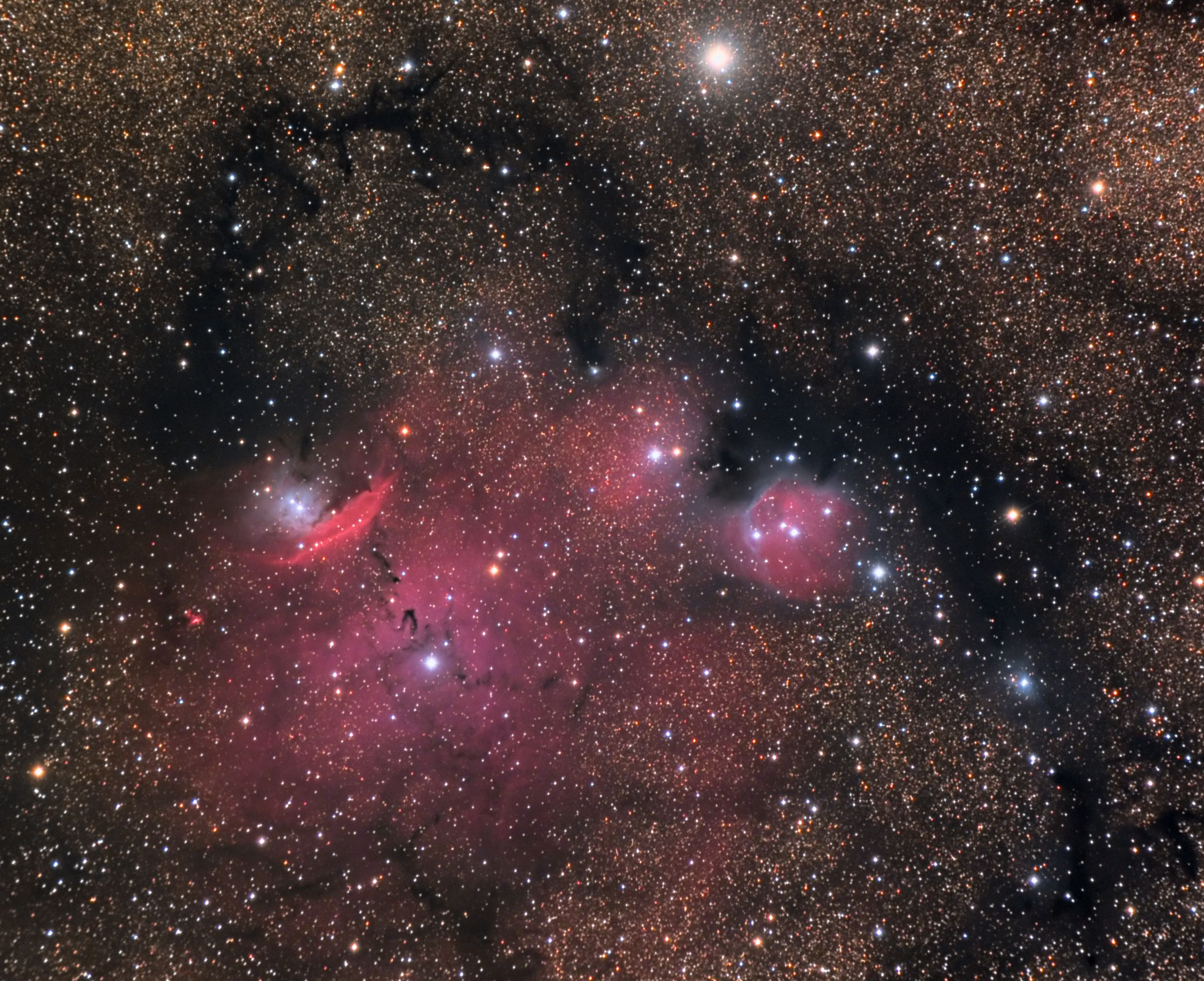 NGC 6559 and Surrounding Nebula in Sagittarius | Astronomy image Orion