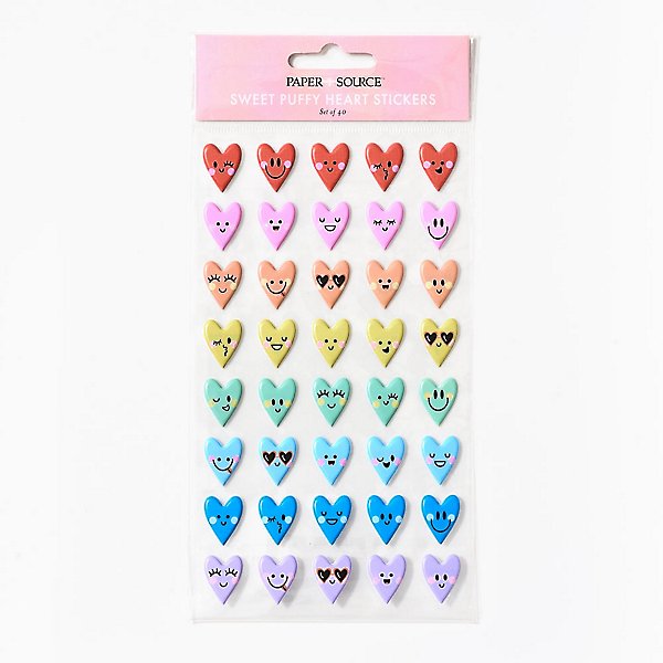 Sweet Puffy Heart Stickers | Paper Source