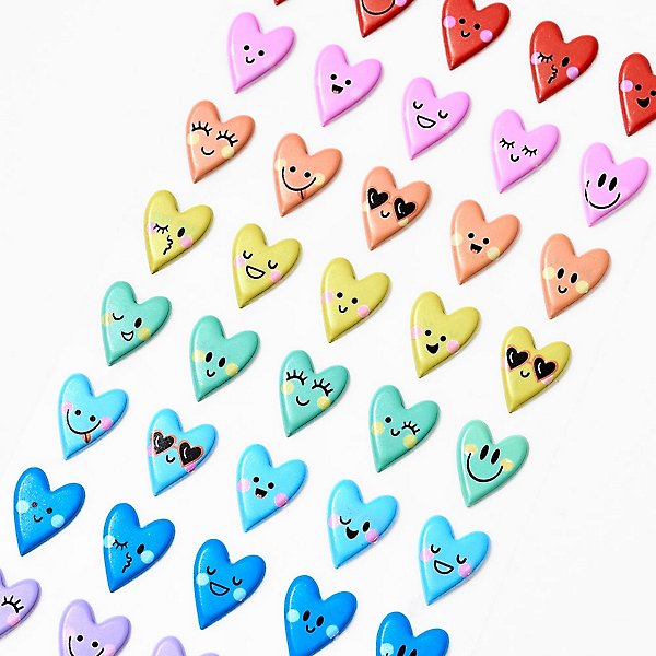 11pc Puffy Heart Stickers