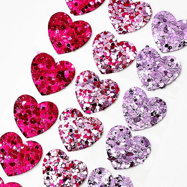 Gold Glitter Love Heart Stickers for Card Making Scrapbook