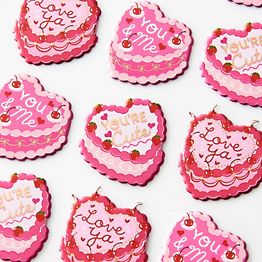 Big pink heart stickers – Paper Pastries