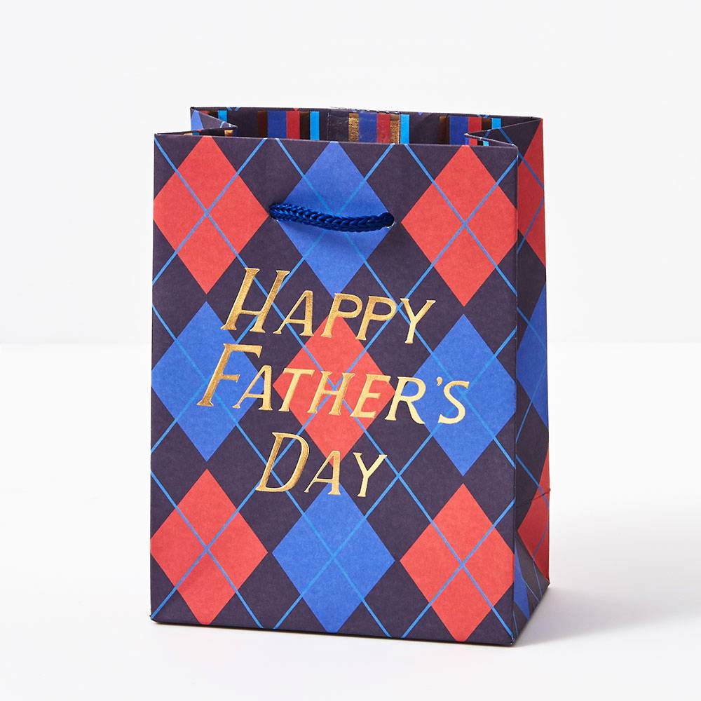 Argyle Happy Father's Day Gift Bag