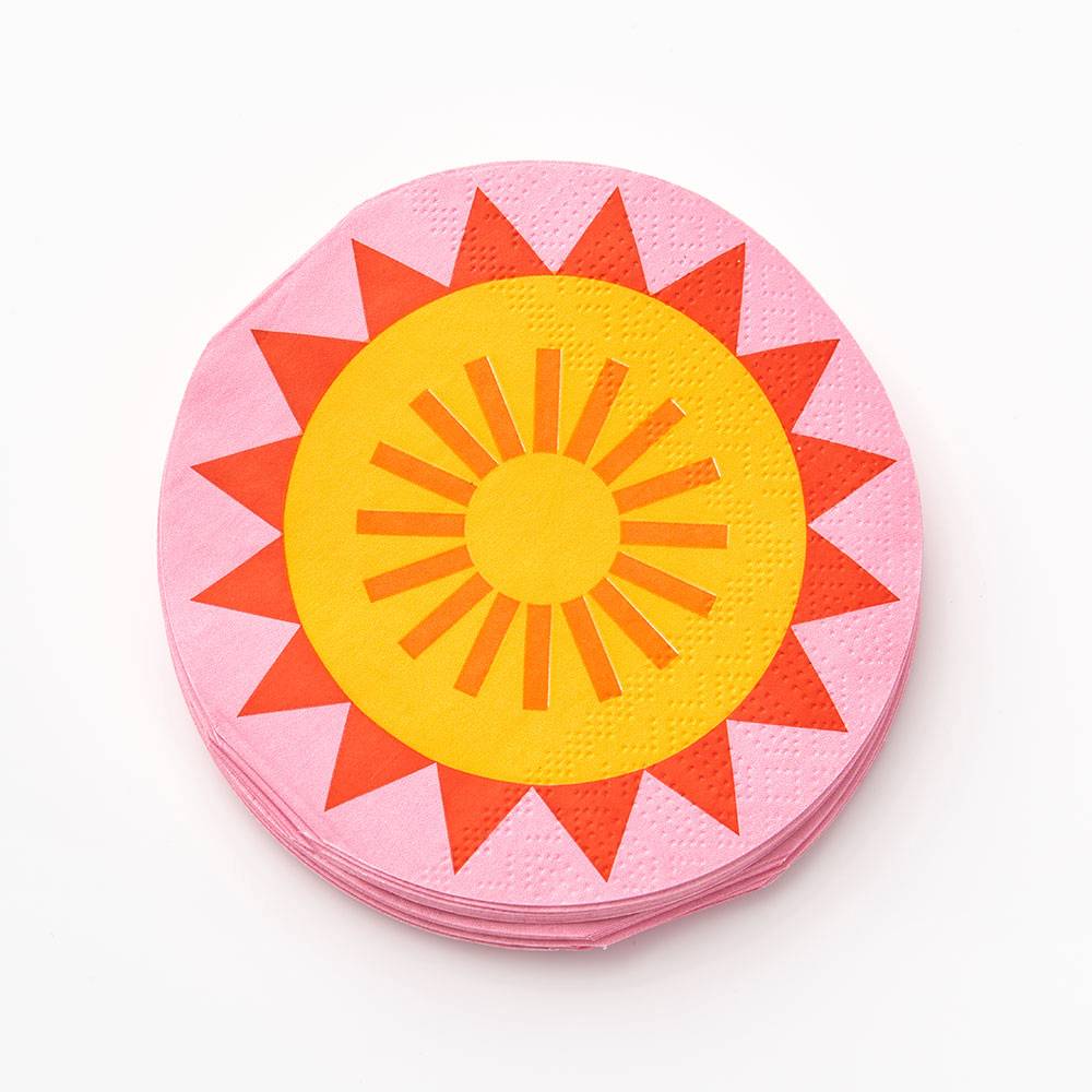 Die-Cut Abstract Sunshine Cocktail Napkins