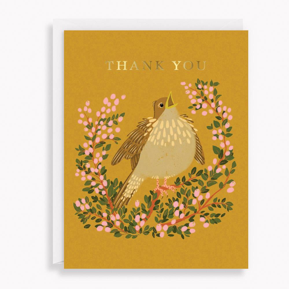 Floral Birds Thank You Card Set