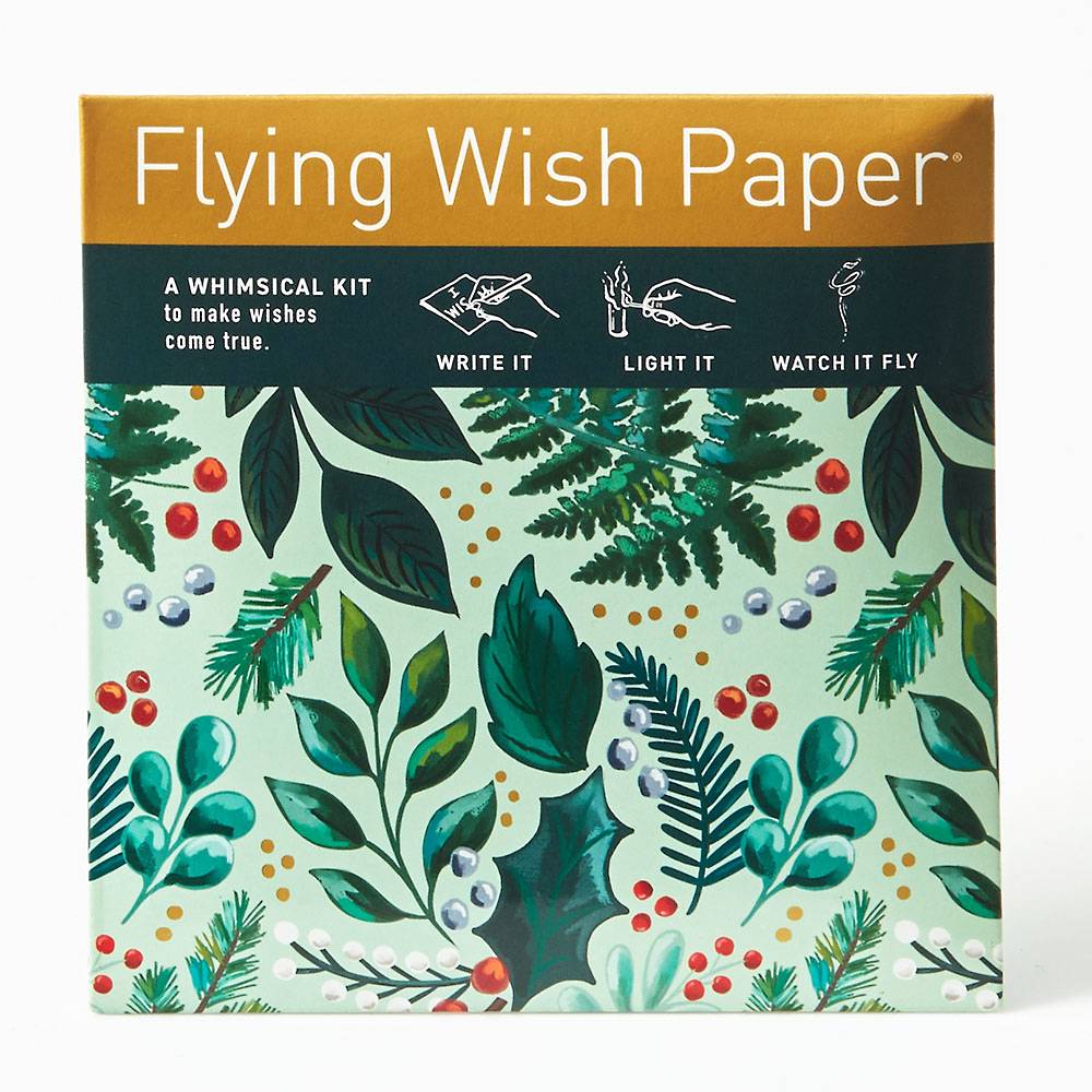 Holly Print Flying Wish Paper