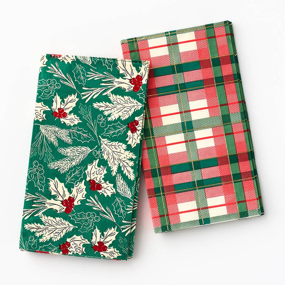Holiday Plaid Guest Napkins