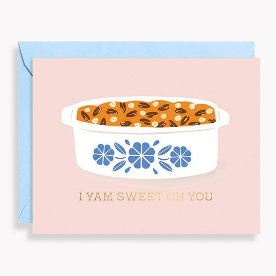I Yam Sweet On You Thanksgiving Card.