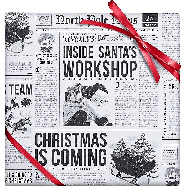 Good News Christmas Newspaper Wrapping Paper 