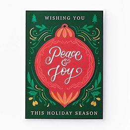Peace & Joy Ornament Holiday Card | Paper Source