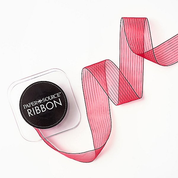 Metallic Red Stripe Wired Ribbo | Paper Source