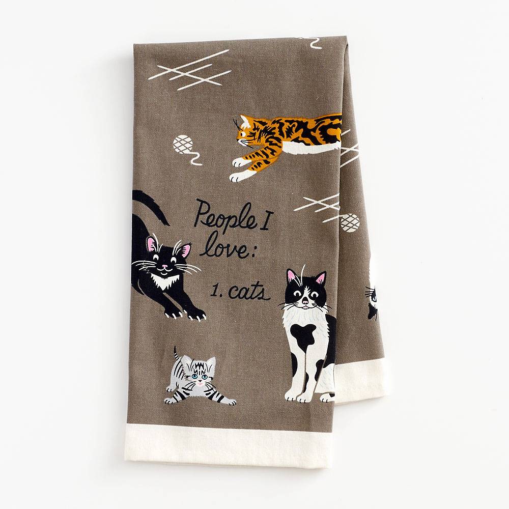 New Riggs Set Of 3 Cats Grey Kitchen Tea Towel 100% Cotton 50cm x 65cm 