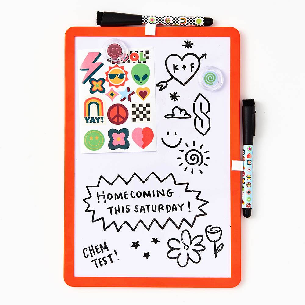 Checkered Icons Dry Erase Board Set