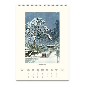 2018 Japanese Wood Blocks Wall Calendar | Paper Source